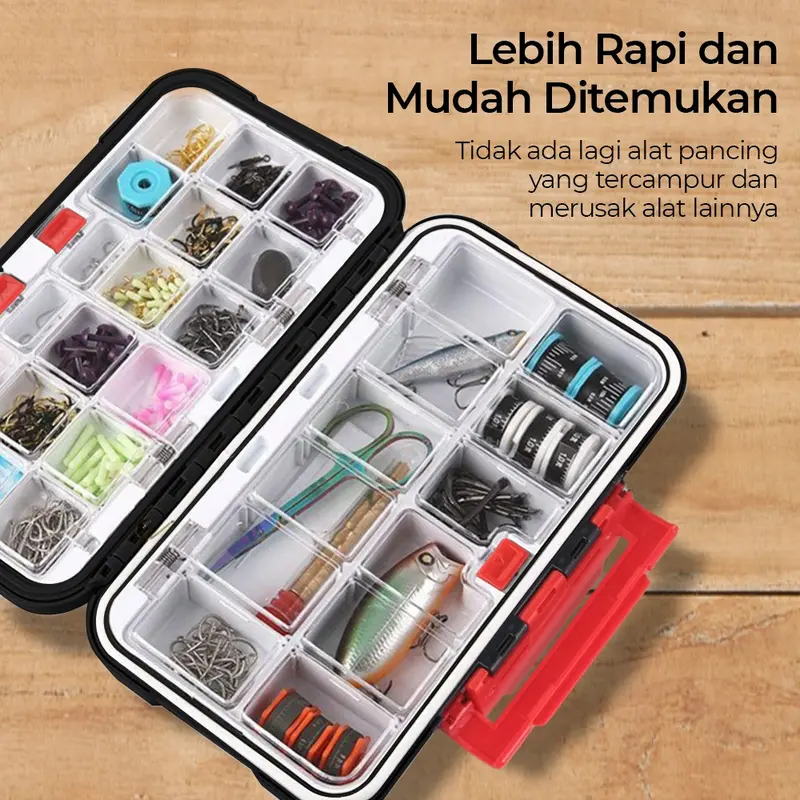 Kotak Kail Tempat Aksesoris Pancing Double Slide Multi Slot 1