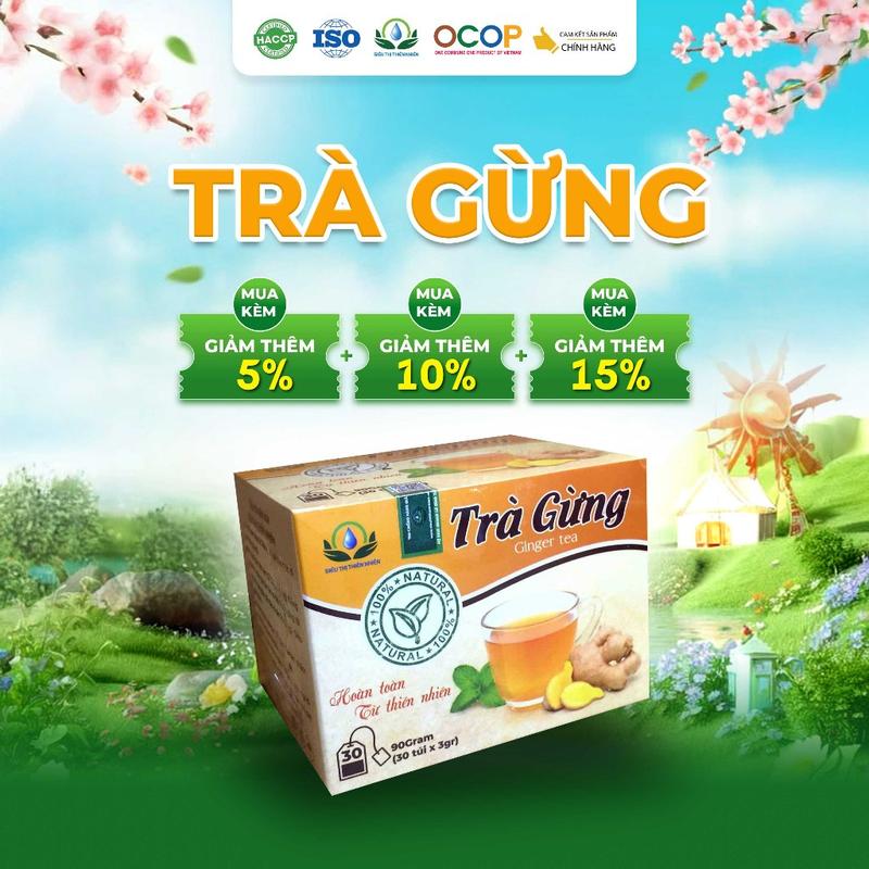Trà Gừng Siêu Thị Thiên Nhiên Hộp 30 Túi Lọc x 3gram