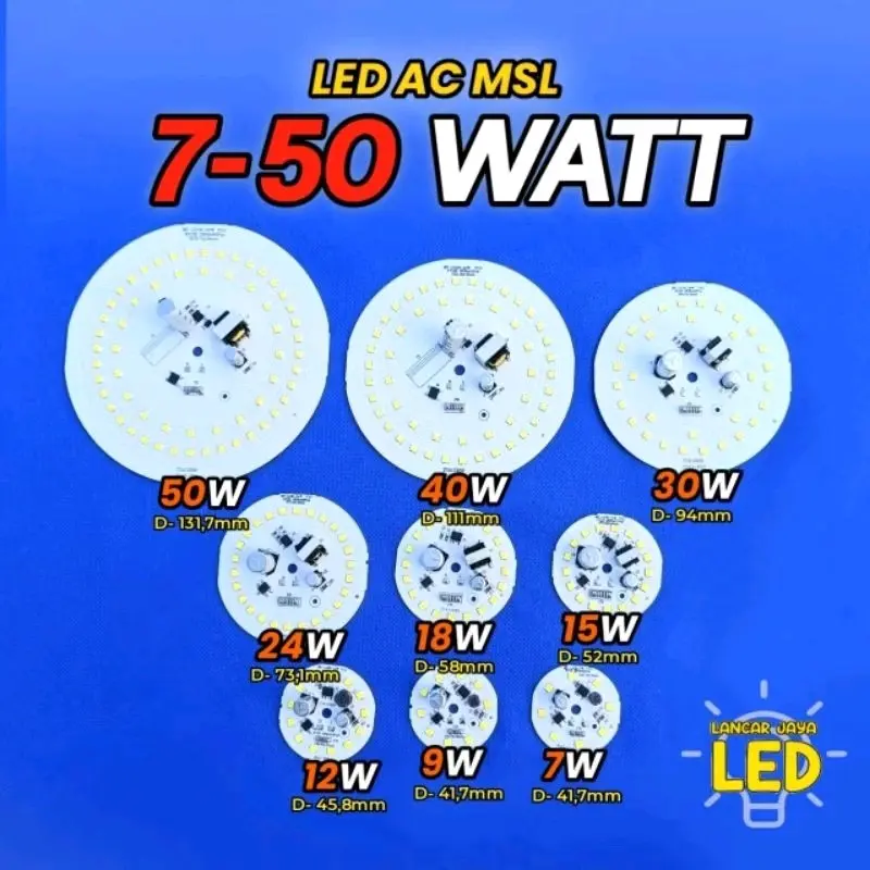 PPCB LED AC (MSL) 7 - 50 Watt ~Lancar Jaya Watt~