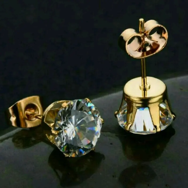 anting tusuk mata satu gold dewasa elegan 009 Earrings 1