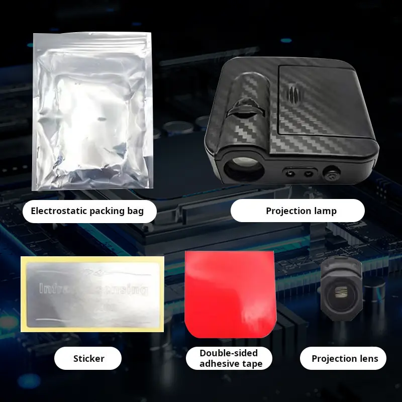 2PCS New Universal Led Car Door Welcome Laser Projector Logo Ghost Shadow Wireless Car Courtesy Lamp kit For Jeep welcome light Projection Lights laser door light accessory courtesy light Automotive interior door light ambient tiktok shopsprng glowup 7