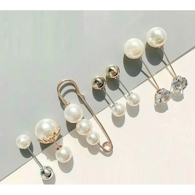 Tuspin PENITI TUSUK Jarum HIJAB Bros Set Tusuk Mutiara Pin Tutup Brooch Aksesoris Jilbab Pakaian 0