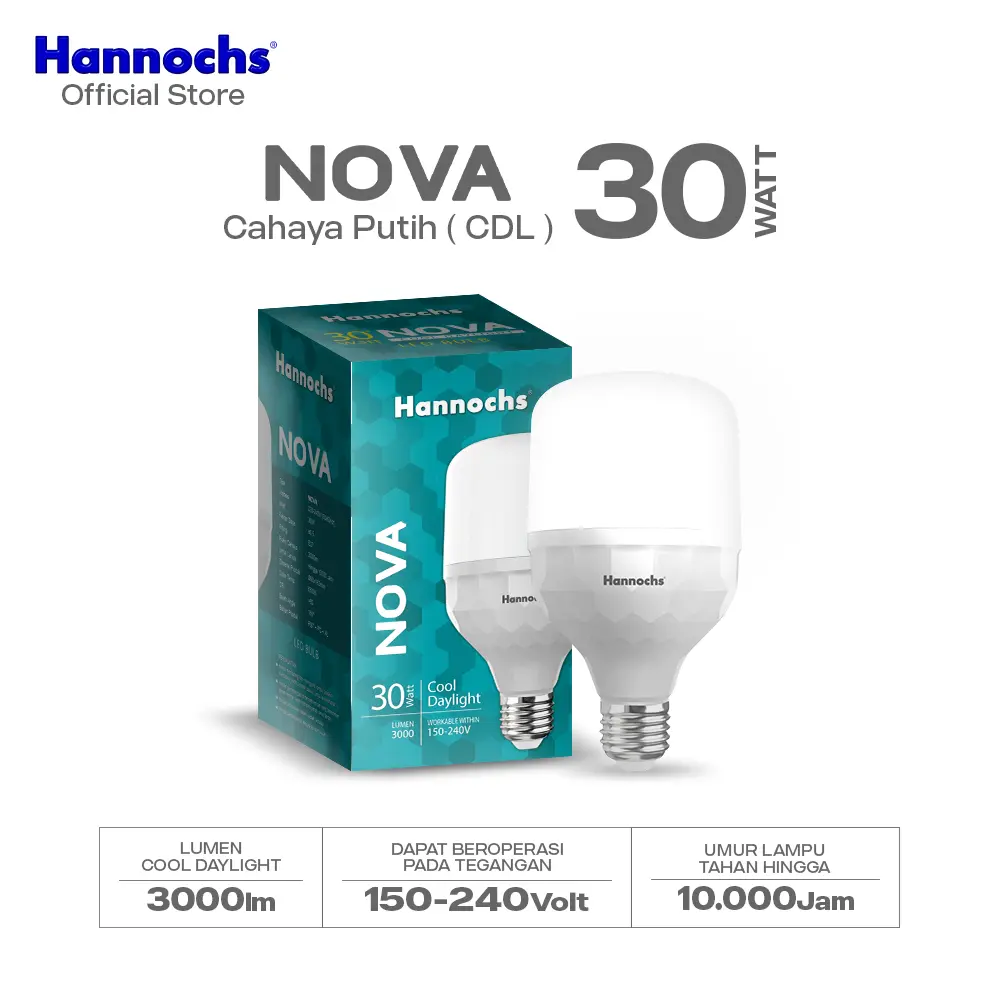 Hannochs Lampu LED Nova 30 watt Cahaya Putih
