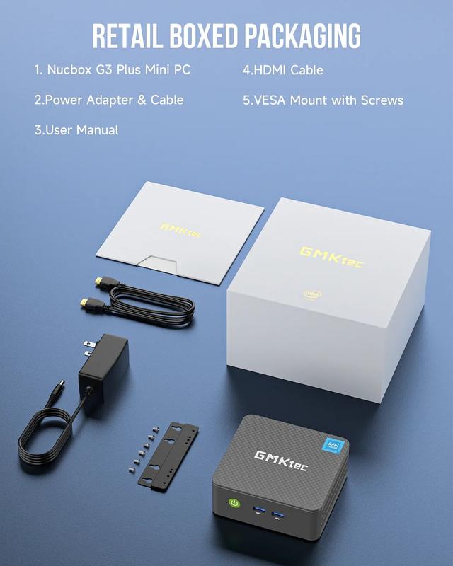 MINI PC Gaming Intel Twin Lake N150 GMKtec Nucbox G3 Plus 16GB RAM 512 SSD NVME - Windows 11 pro 4k Display 8