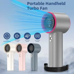 Kipas Genggam Portabel dengan Layar LED Kipas Pendingin Mini Isi Ulang Kipas Turbin Isi Ulang USB Kecepatan Tinggi - Portabel - Genggam - Dengan Layar Digital - Kecepatan Angin Kuat