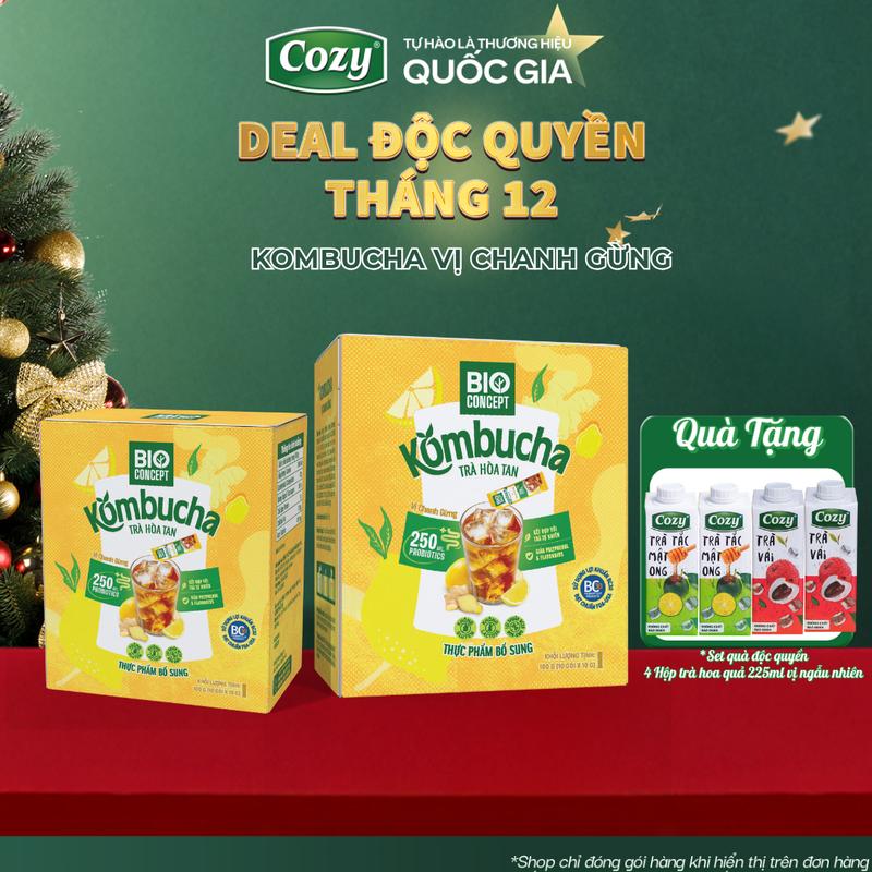 Trà Kombucha Vị Chanh Gừng BIO CONCEPT – Dạng Gói Bổ Sung Lợi Khuẩn Trà Cozy Lên Men Tốt Cho Hệ Tiêu Hóa Bảo Vệ Sức Khỏe