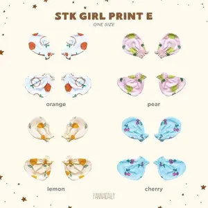 Bohopanna Panna Daily - Stk Girl Print - Stk Uni Print Panna Daily - Mitten N Booties - Sarung Tangan Dan Kaki Bayi