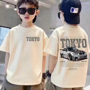 [Flash Deal BXP] (Dikirim dalam 24 jam) (COD) Kaos Lengan Pendek Longgar Musim Panas untuk Anak Laki-Laki, Pola Mobil Tren Fashion TOKYO, Ringkas, Cocok untuk Tinggi 90-150 cm dan Usia 3-14 Tahun