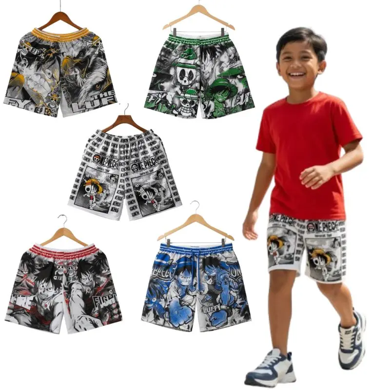 5Pcs Celana Pendek Anak Murah Usia 7 - 15 Tahun Boxer Motif One Piece Celana Anak Laki Laki fachion Celpen
