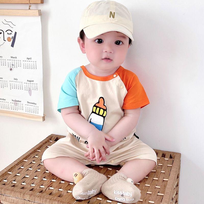 Quần Áo Trẻ Sơ Sinh, Romper Mùa Hè Cho Trẻ Sơ Sinh, Áo Liền Quần Cotton Đúc Chai, Áo Liền Quần Ngắn Tay Cho Bé 0-2 Tuổi, Áo Liền Quần Mỏng Và Thoáng Khí 3