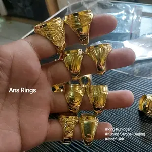 20 PCS Ring Emban Akik Kuningan Sari Kilap Super