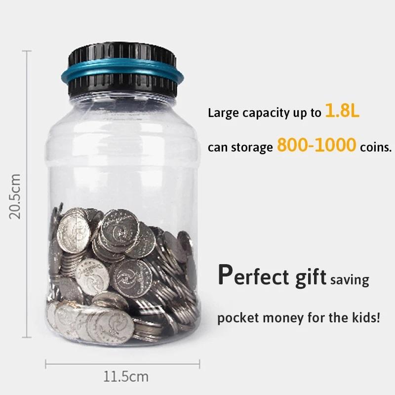 Product Introduction of Digital Coin Bank LCD Display Piggy Bank Deposit Electronic Coins Counting Counter Jar Bottle SGD 25