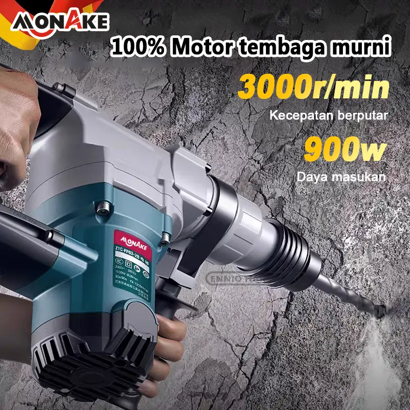 Mesin Bor Bobok 26mm Rotary Hammer Drill Impact Beton Tembok Listrik Bobok MK-810 MONAKE 3