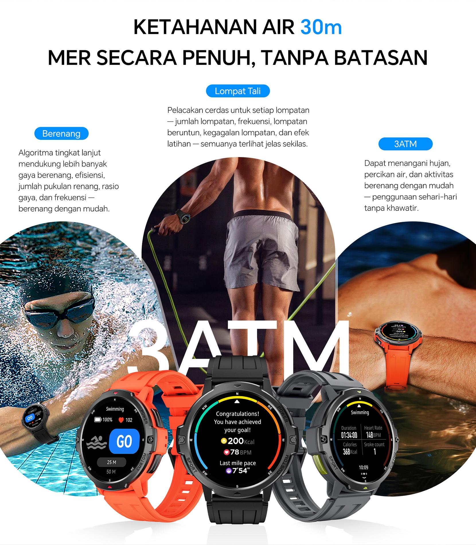 【Peluncuran Produk Baru】Citijungle GPS Smartwatch APEX1, 1.46‘’ Layar IPS Resolusi Tinggi, Dilengkapi GPS dan Giroskop Enam Sumbu, Tahan Air hingga 20 Meter (2ATM), Fitur Cerdas, Daya Tahan Baterai Super Lama, Koneksi Bluetooth.