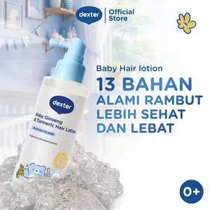 DEXTER Baby Ginseng & Turmeric Hair Lotion 100g | Penumbuh Rambut Bayi | Menutrisi Akar Rambut Bayi dari Ekstrak Kunyit dan Ginseng | Cocok untuk Bayi Newborn dan Anak Sensitif | Hypoallergenic Tested |