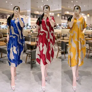 DASTER HEMAT 100Ribu DAPAT 3 PCS DASTER  LOWO MOTIF GELOMBANG WANITA BUSUI BUMIL RAYON