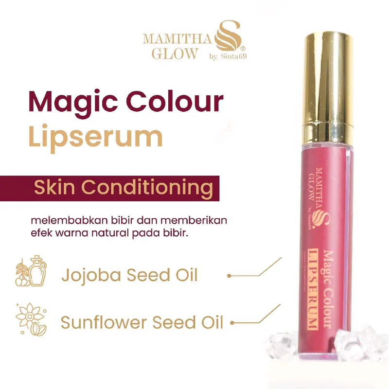 (CUSHION + LIPSERUM ) MAMITHAGLOW BY.SINTA 69  LIPSERUM & POWERSTAY AMAZE CUSHION UV FILTER - Ivory & Beige 1