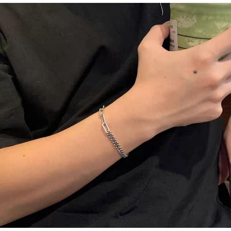 GELANG RANTAI TITANIUM PRIA WANITA DOUBLE CHAIN ANTI KARAT 1