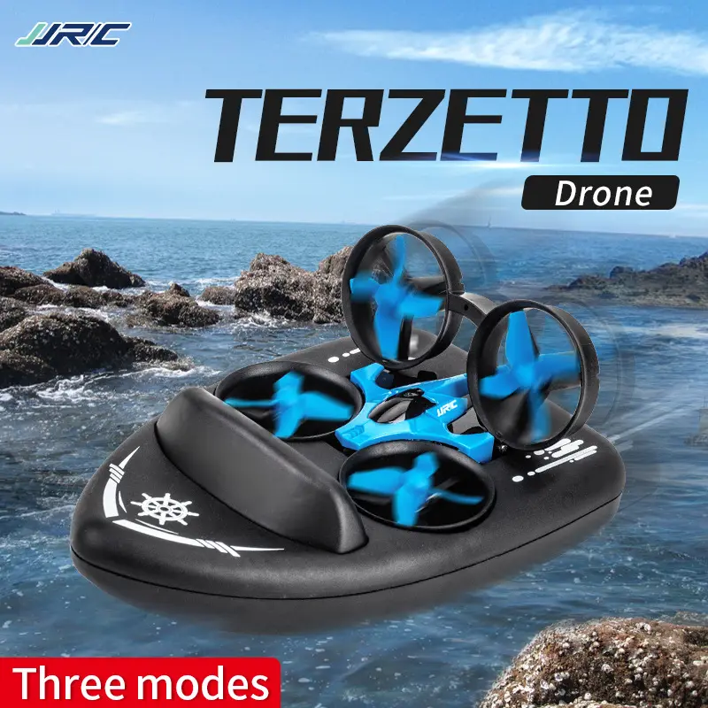 Upgraded JJRC H36F Mini Drone Helicopter 2.4G 4CH 6-Axis Gyro Speed 3D Flip Headless Mode RTF Boat Car Water Ground Air 3-mode