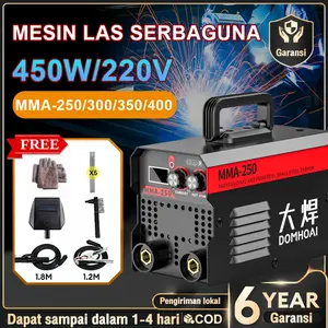 DOMHOAI Las listrik murah MMA-250 las listrik 450W Mesin las alat las mini mesin las inverter 220V