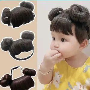 bandana bayi poni bayi ataw wig palsu untuk usia 0-4tahun