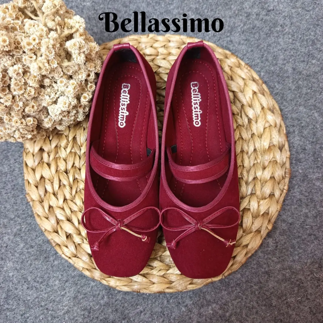 Bellassimo Sepatu Mary Jane Flat Shoes Syifa Karet Full Doble Sweat Halus Lembut Lentur sepatu Wanita