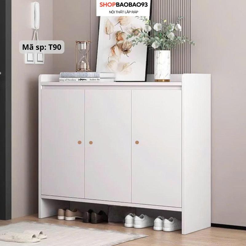 Tủ đựng đồ đa năng tủ gỗ để giày dép chất liệu gỗ MDF chống ẩm phong cách hiện đại - T90