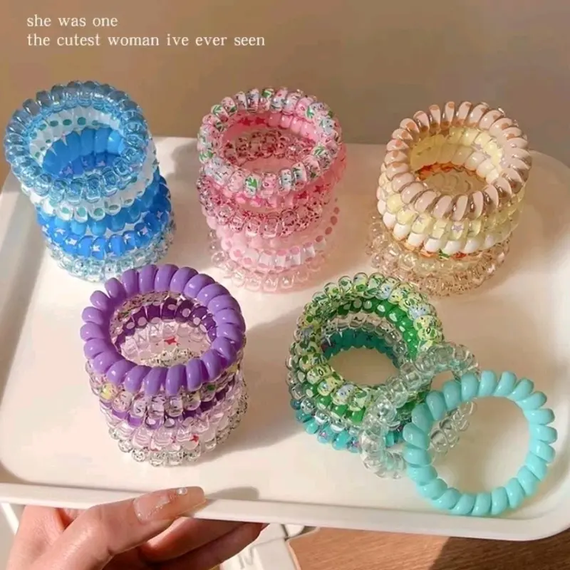 Karet Spiral Motif / Karet Rambut Kekinian / Ikat Rambut Spiral  / Karet Rambut Viral / Kunciran Rambut Viral 1