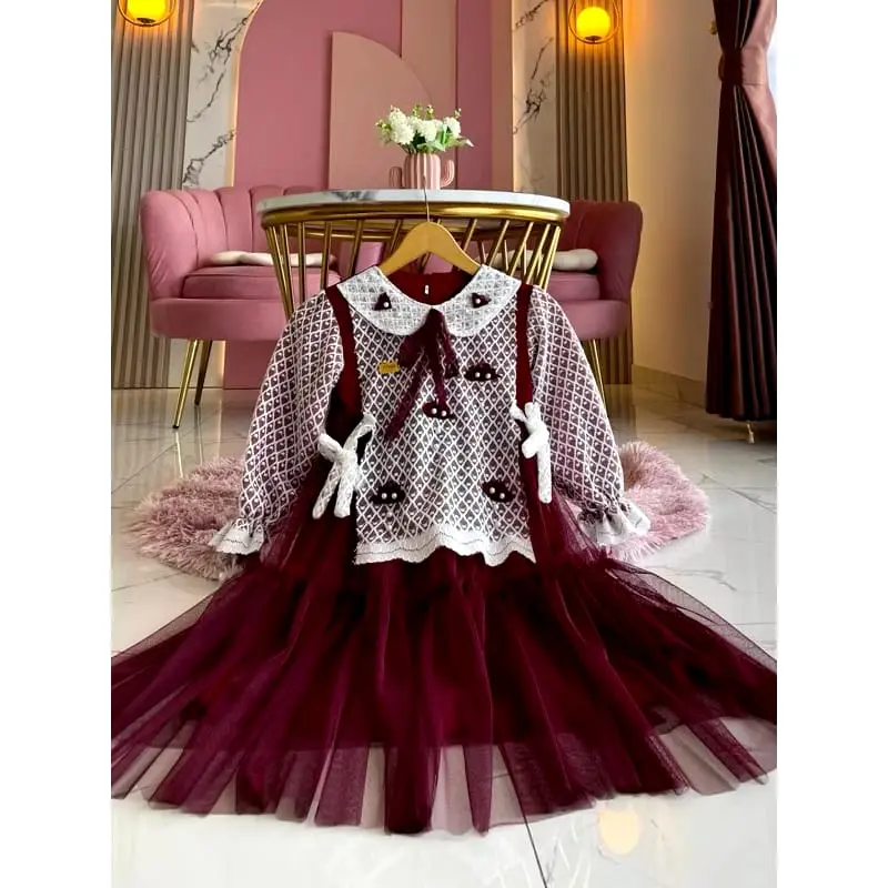 GAMIS BRUKAT ANAK FUJIAN DRESS KOREAN KIDS TERBARU GAMIS PESTA ANAK MEWAH TERLARIS