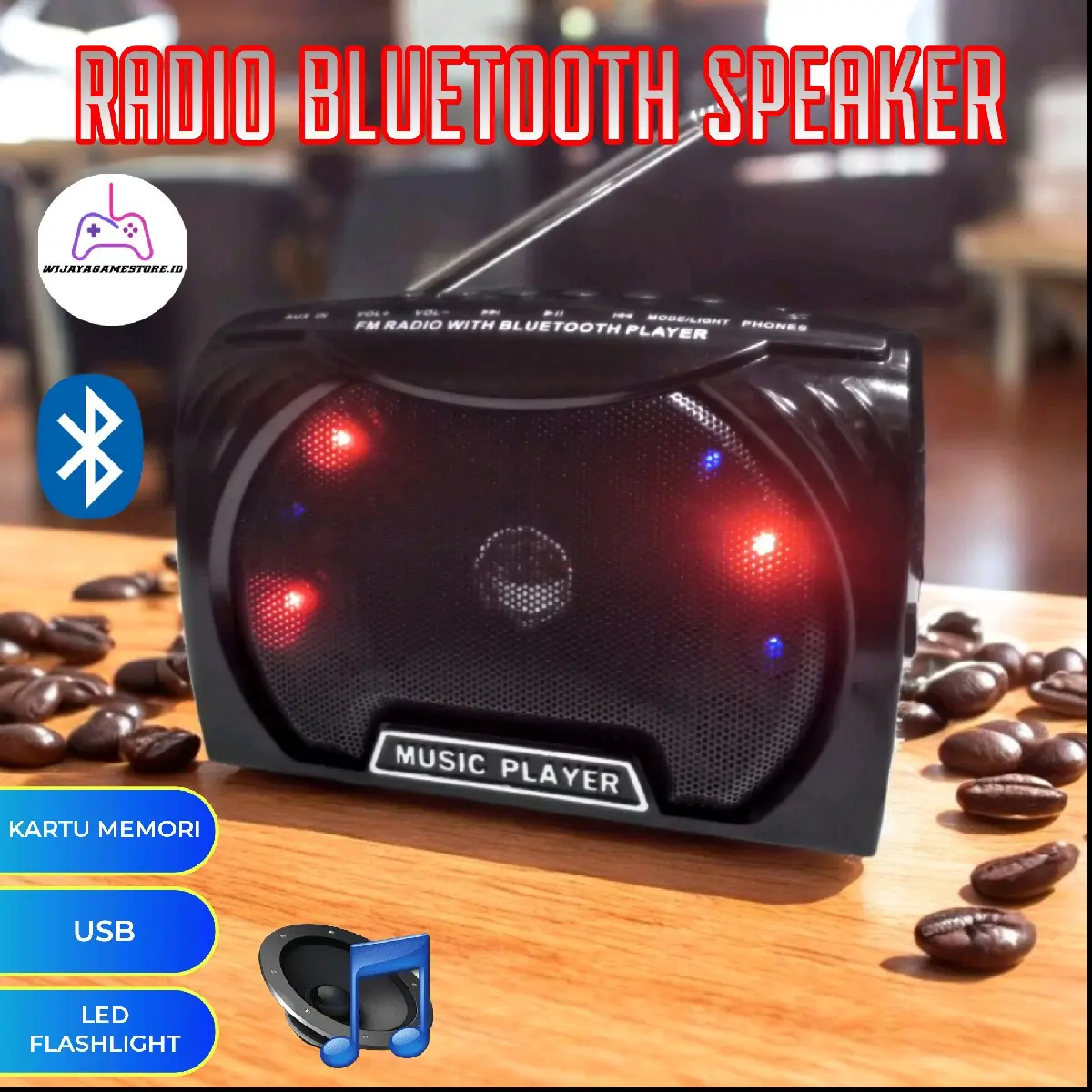 FLECO radio bluetooth speaker multifungsi murah support radio fm, micro SD,MP3,USB radio jadul radio portable