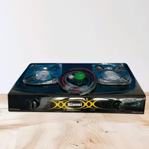 Kompor gas Rinnai dua tungku paket selang dan regulator 522C/E