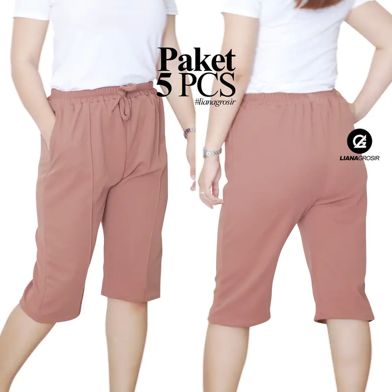 ( PAKET 5 PCS ) Celana Pendek Wanita Luna Pant 7/8 Bawah Lutut Santai Casual 0