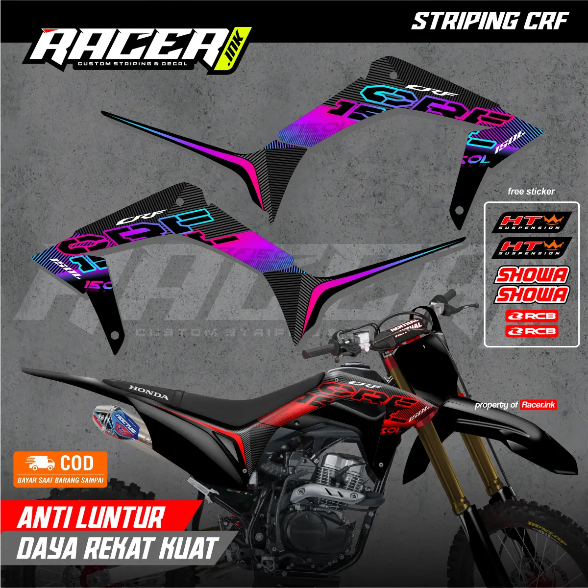 STRIPING CRF 150 L VARIASI GLOSSY BY RACER INK