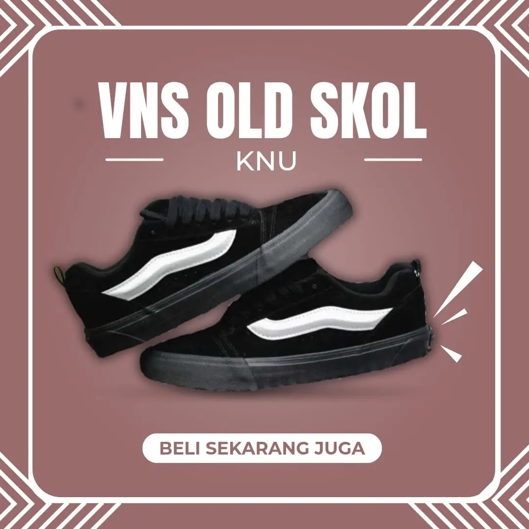 Sepatu VNS KNU Hitam Keren - Sneakers Shoes Casual Black