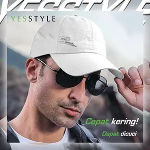 Topi Baseball Cap Pria Sport Polyester Bahan Cepat Kering Topi Olahraga Casual
