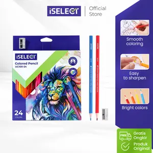 Deli I-Select Pensil Warna 12/24 Deli Colored Pencil  BONUS Rautan UC100