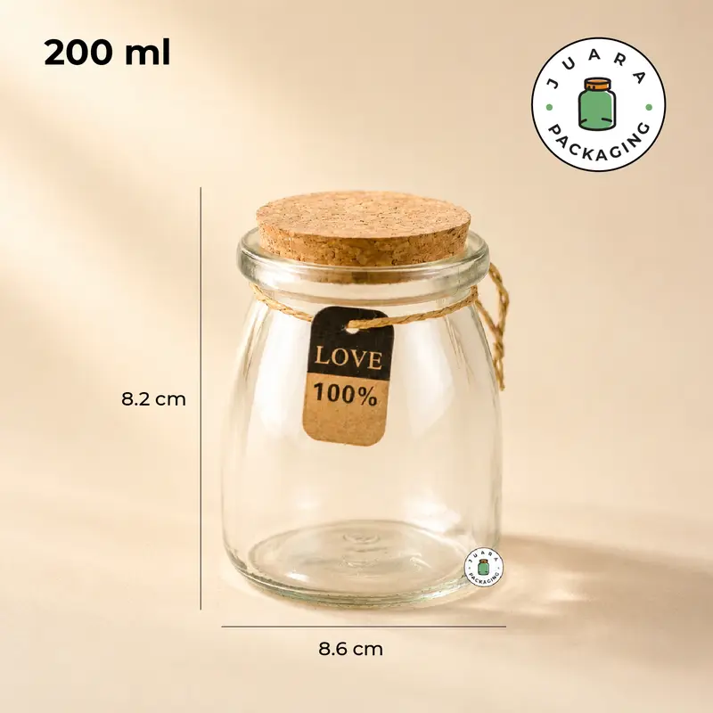 Jar Kaca 100ml 150ml 200ml Botol Kaca Glass Bottle Wish Jar Tutup Gabus 100 ml 150 ml 200 ml