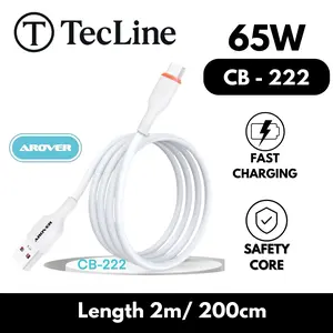 AROVER Kabel Charger 65W Fast Charging USB to Type C / Micro – Panjang 2 Meter Anti Putus Aman untuk Semua Android