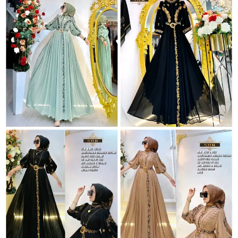ready!!gamis ceruty bordir original SHR 3