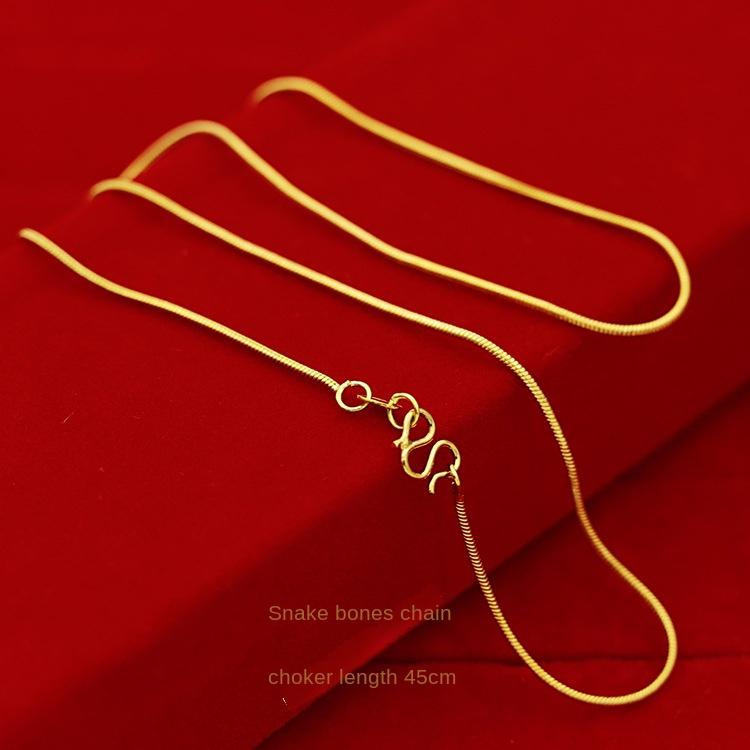 Product Introduction of SS24 Simple  Versatile Ladies Necklace Water Wave Chain Snake Bone Chain Thin Box Chain 37