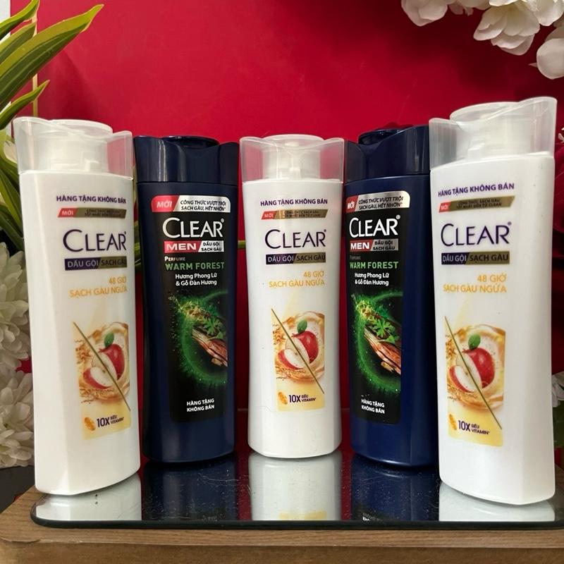 Combo 5 chai dầu gội C lear size MINI gồm : 2 Clear phong lữ gỗ đàn hương 70g + 3 C lear hương táo 70g
