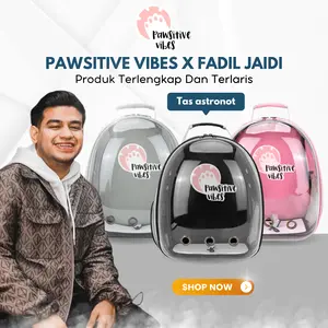 Pawsitive Vibes x Fadil Jaidi Tas Astronout | Tas Astronot Kucing Anjing | Tas Transparan | Pet Cargo Tas Kucing Murah | Tas Ransel Hewan atau Travel Bag Nyaman dan Anti Air Cat Bag Pet Bag - Tas Kucing Jumbo - Pet Cargo Astronot - Tas Gendong Kucing
