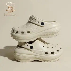 Soleluxe Sandal Kodok Wanita Wedges CLASSIC MECA CRUSH CLOG Tinggi 7 cm Perempuan Jibbitz Size 36-41