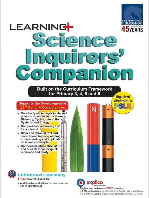 LEARNING+ Science Inquirers' Companion for P3 - P6 | Guide | Primary Science School Assessment Books - SAP
