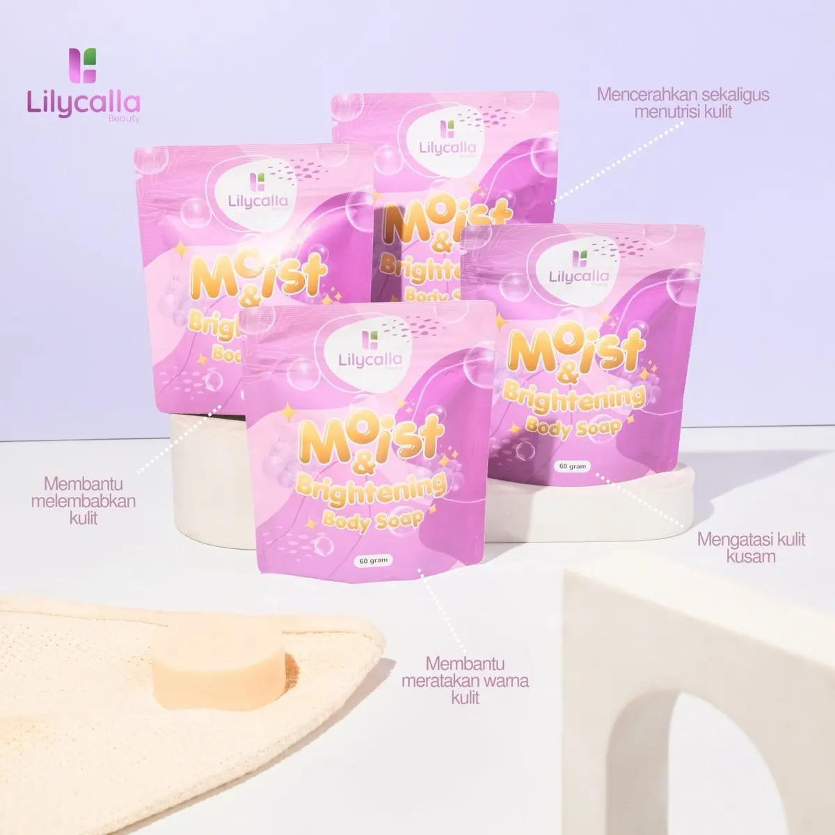 Bundling 4 sabun pemutih badan Lilycalla Beauty Acid Tubuh Soap Mandi Memutihkan