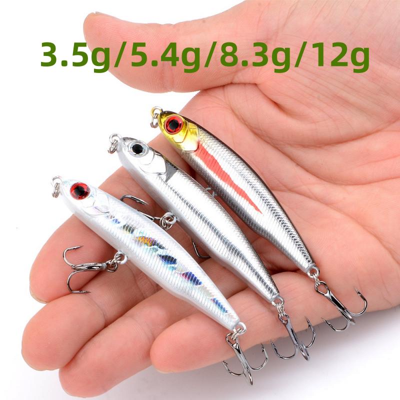 Mồi Bút Chì Chìm Cá Bạc Nhỏ, Mồi Câu Cá, 3.5G / 5.4G / 8.3G / 12G, Thân Siêu Nhỏ, Lớp Bơi Đầy Đủ Bắt Cá Fishing Đi Câu Cao Su