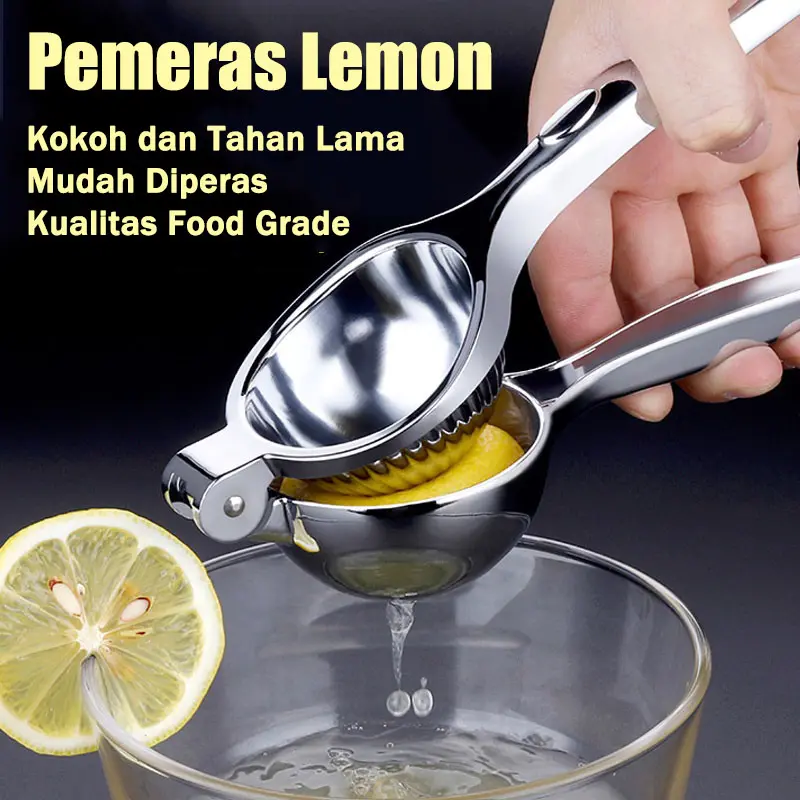 Pemeras Jeruk Manual dari Stainless Steel dan Paduan Seng, Alat Pemeras Lemon, Jeruk, dan Limau Tangan yang Kokoh dengan Desain Kekuatan Tinggi. 2