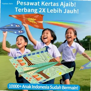 Mainan Pesawat Kertas Paper Jedet,Buku origami pesawat kertas untuk anak-anak，Mainan origami edukatif untuk anak-anak，- 32 halaman, 16 jenis Permainan Belajar Karton，Kertas ramah lingkungan | Kekinian