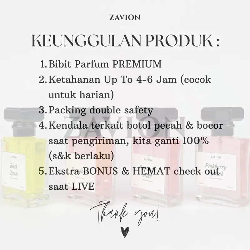 PROMO Buy 1 Free 1 Zavion Parfum Scandalove Blackpium PinkBerry RomanWish Jolibliss Parfum Aroma Wanita Eau De Parfume Mewah Box Elegan 3
