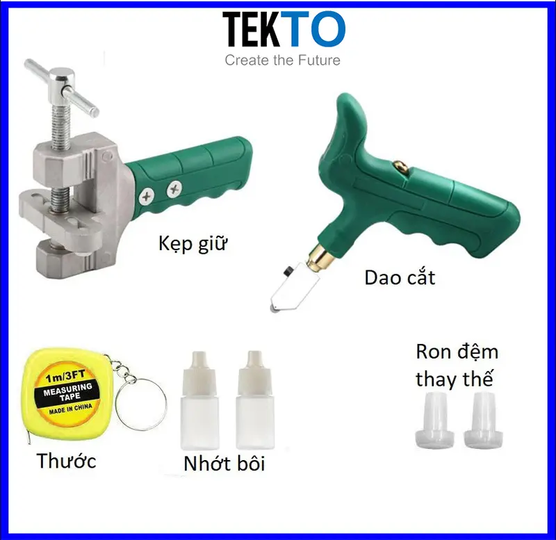 Dao cắt gạch men, Dao cắt kính kèm theo kẹp bẻ tách gạch, kính cao cấp - 058 6
